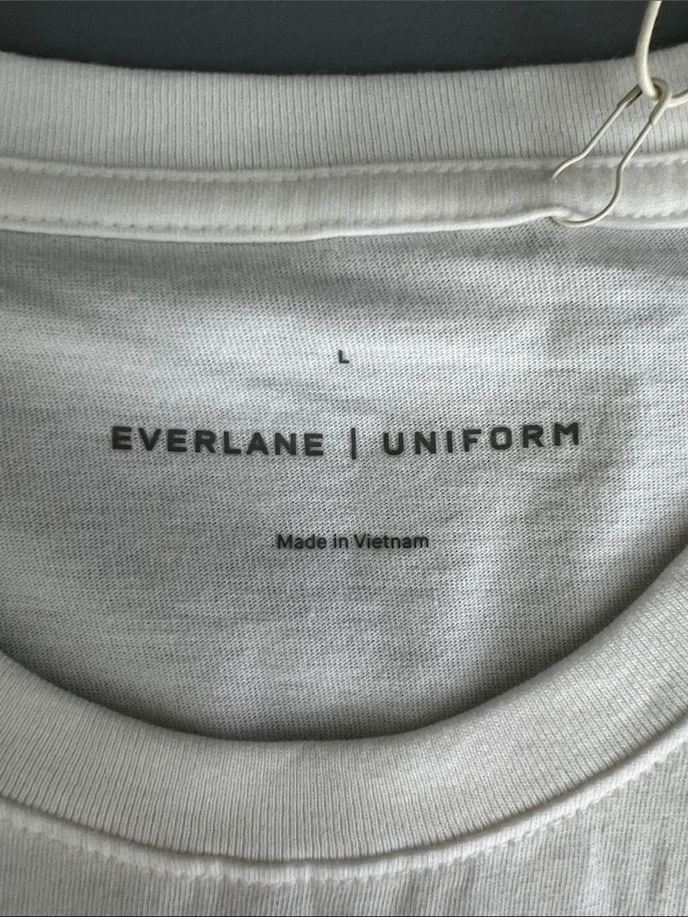 New Everlane THE ESSENTIAL ORGANIC CREW in White Size L - Picture 6 of 13